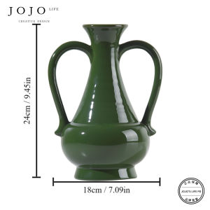 JOJOS Ceramic Flower Vase Medieval Style High-End Soft Decoration Accessories Columnar Shape Home Decorative Accessories