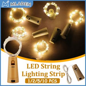 20 LED Lights 2M Wine Bottle with Cork Copper Wire Fairy String for Party Christmas Halloween Decor