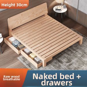Simplistic Modern Real Wood Bed 1.8m