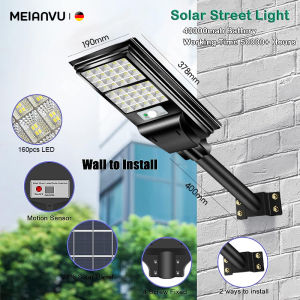 MEIANVU 300W Solar Lights for Outside Led Solar Wall Light Motion Sensor with Remote Control 3 Modes Solar Flood Lights Lamp Outdoor for Yard Garden Path Parking lot - IP67 Waterproof