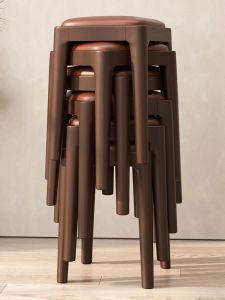 Modern Minimalist Wooden Stool Home Use Stackable Soft Padded Coffee Table Chair Small Square Stool Dining Table Chair
