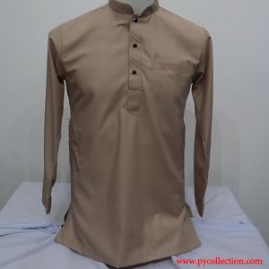 Ready Stock New Kurta Raya Warna Nude Dewasa & Budak Cotton Slim Fit Buatan Malaysia Cotton Kain Sejuk D007K / KD
