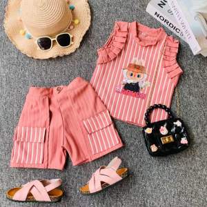 Baju Labubu Anak Perempuan Salur Knit Hornet Usia 1-7 Tahun