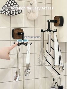 No-Drilling Heavy-Duty Scratch-Free Rotatable Hooks