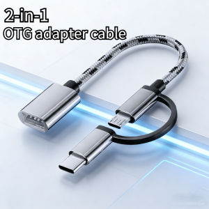2 in 1 USB 3.0 OTG Adapter Cable for Samsung Nylon Braid Micro USB Type C Data Sync Adapter for Huawei for MacBook Type-C OTG