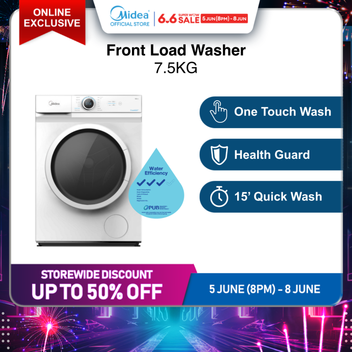 %5BOnline%20Exclusive%5D%20Midea%20MF100W75%20White%20Front%20Load%20Washer,%207.5kg,%20Water%20Efficiency%203%20Ticks%20-%20Image%202