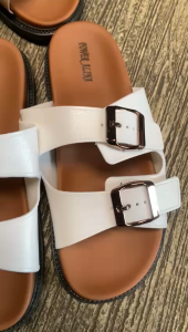 Sandal Flat Slip On Wanita - Model Strap 2 Gesper Selop Karet Kekinian Alina 225-K2 Jelly Import