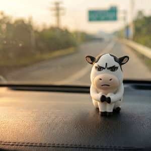 TANGJIXIONG | Cute Ugly Cow Figurine Car Interior Ornament