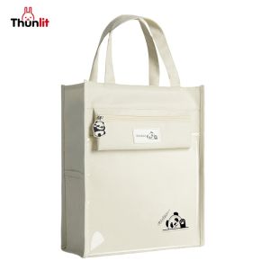 กระเป๋าถือนักเรียน Thunlit แบบเรียบง่ายความจุขนาดใหญ่ถุงกันน้ำการสอนหนังสือเรียนการบ้านเก็บเอกสารกระเป๋านักเรียนชั้นประถมศึกษากระเป๋านักเรียนแบบพกพา