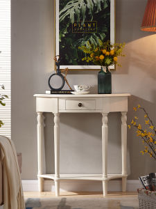 Modern Minimalist Semi-Circular Wooden Entrance Table Wall Decorative Hallway Cabinet American Style French Light Style