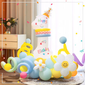 ลูกโป่งวันเกิดตัวตั้งสีขาว 1234 สำหรับเด็กชายและเด็กหญิง ปีที่ 1 ตกแต่งงานฉลองวันเกิด