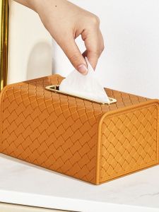 Elegant Living Room Tabletop Tissue Box Spring Loaded Drawer Storage Organizer High End Luxury Home Use Napkin Rectangular Shape