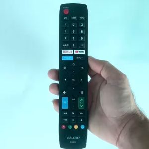 Remote điều khiển tivi SHARP Mã 04 RNF01 điều khiển TV SHARP - Tặng kèm pin - Gia Dụng Bó Già