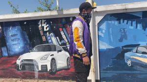 Jaket Varsity Los Angeles Lakers Purple Cream Bomber Jacket Casual Vintage Full Embroidery - Akar Official Shop