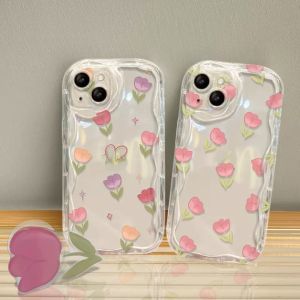 Spring pink and colored tulips Compatible for IPhone 15 Plus 11 14 13 12 15 Pro Max XR X XS Max 15 7Plus 8pl