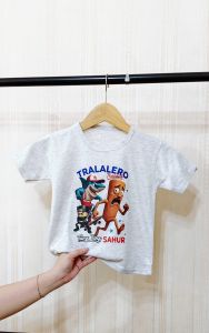 Baju kaos atasan anak perempuan dan laki-laki 2-10 tahun gambar anomali tung tung sahur