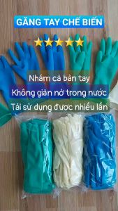 Găng tay cổ dài siêu dai - 20 Đôi. Găng tay chế biến chuyên dùng trong nước không giản nở tái sử dụng nhiều lần