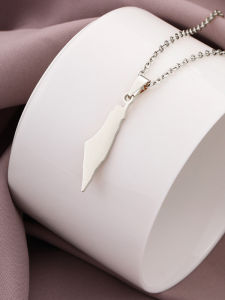 Blank Gold Plated Stainless Steel Israel Palestine Map Pendant Necklace For Women Men Jewelry