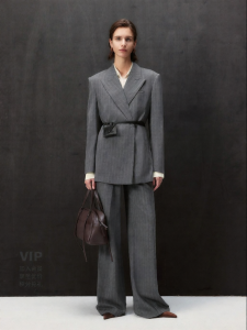 Gentle Elegant Style Wool Striped Womens Suit