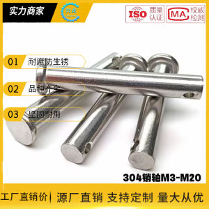 304สแตนเลสหัวแบนทรงกระบอกที่มีรูหมุดเพลา gb882สลักตำแหน่งประเภท B m3m4m5m6m8m10m20
