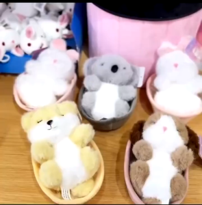 gấᴜ Bông Chó Mèo Nằm Nôi Thú trong Nôi siêu cute Quà Tặng cho Bạn mê thú cưng