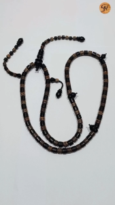 Tasbih Kombinasi kayu Eboni Kalimantan & Lewung hitam model tabung isi 100 butir