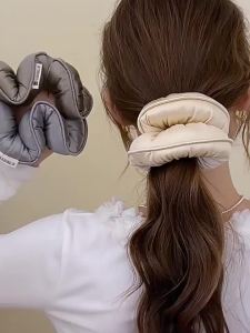 Hair Scrunchies for Women / Big Sponge Sleep Elastic Ponytail Holder / Soft Solid Filled Cotton Big Bands