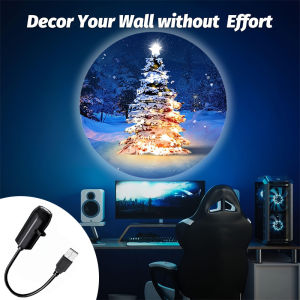Creative Christmas tree projection lampUSB lighting night lightbedroomliving roombedside backgroundLED lighting lampgift