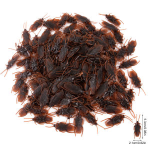 50/100pcs Halloween Gadget Plastic Cockroaches Joke Decoration Props Rubber Toy Gags Plastic Bugs Cockroach Practical Jokes Toys