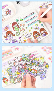 GY 100pcs Happy Day Cute Stickers Box Waterproof Sticker Gift Box Notebook Planner Diary Journal Stationery