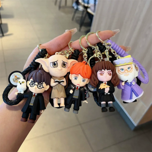 Anime Harry Potter Toys Keychain For Bags Cute Doll Potter Pendant Couple Car Keychain On The Phone Birthday Gifts