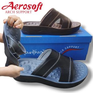 ของแท้เช็ครีวิว ดูวีดีโอได้(เท้าอ้วน เท้าบาน หน้าเท้ากว้าง ปวดส้น)Aerosoft รองเท้าแบบสวม เพื่อสุขภาพ รองรับน้ำหนักหนุนอุ้งเท้า รุ่นArch Support รหัสSM3040