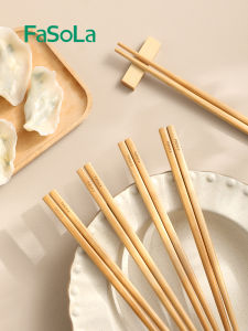 Fasola Natural Bamboo Chopsticks Non-Toxic Slip-Resistant Mold-Resistant Heat-Resistant Home Use Single Person Pair of Chopsticks