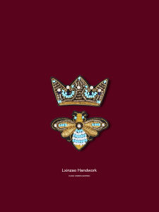 Lingxin Made Indian Silk Handmade Embroidery Crown Bee Brooch Corsage Badge Stylish Exquisite Pin Accessories Trendy