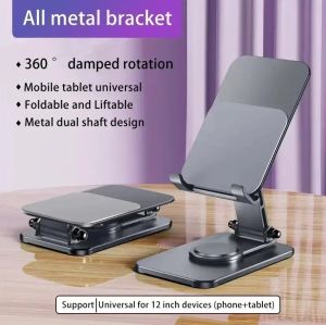 360° Rotation Metal Mobile Phone Holder Portable Foldable Desktop Tablet Stand For All Smartphone iPad Galaxy Tab Lazy Bracket