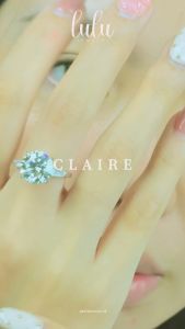 Lulu Moissanite Jewelry - Perhiasan Wanita Cincin Berlian Moissanite 5 Carat Lapis Emas 18K - Claire Round Cut Moissanite Ring 5 CT Sertifikat GRA