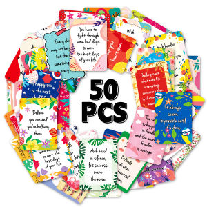50pcs Uplifting Positive Affirmation Cards Mini Note Card for Lunch Box Colorful Motivational Cards with Inspirational Quotes