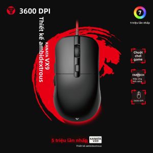 Fantech | Chuột Chơi Game Có Dây FANTECH KANATA S VX9S 7200DPI 6D Nút Macro ARBG Công Tắc Huano Tiện Dụng Dành Cho Game Thủ PC