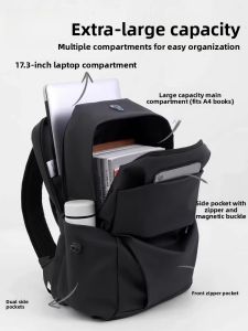 HuiLi Mens Computer Backpack Large Capacity Shockproof 16 Inch Notebook Bag Casual Style Dual Shoulder Strap Soft Material
