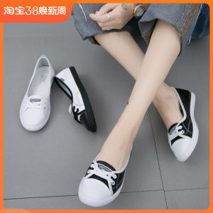 รองเท้าส้นแบนสวมใส่สบาย CCVV Pure Leather สำหรับผู้หญิง ฤดูใบไม้ผลิและฤดูร้อน รองเท้าส้นแบนแบบสวมสบาย ระบายอากาศได้ดี ทรงหัวมน สไตล์เกาหลี