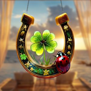 1Pc Horseshoe Sunshine Catcher Hanging Decoration Hanging Pendant Wind Chime Suncatcher Home Window Ornament Garden Decor