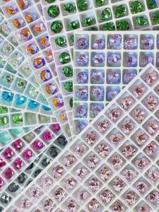 Multi-Color Crystal Pointed Bottom SS29 Earrings DIY Nail Art Jewelry Accessories Cluster Diamond Fashionable Craft Supplies