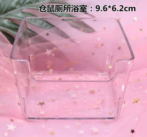Hamster Bathroom Supplies Fully Transparent Nest Acrylic Free Sand Shovel Djungarian Hamster Toilet Dual-Use Bath Room Bath Bath Sand Basin