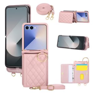 szhaiyu | Luxury Crossbody Wallet Card Slot Leather Case for Samsung Galaxy Z Flip 8 7 FE 6 5 4 3 5G Ring Bracket Shockproof Protect Cover
