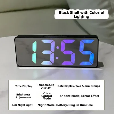MOLIDA | Night Light Silent Digital LED Clock Alarm Calendar Temperature