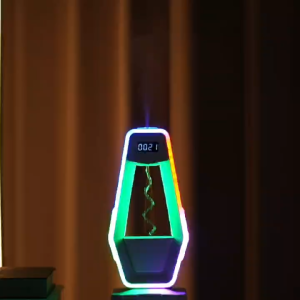 Brifit Humidifier Anti-Gravity Cold Mist Humidifier Suspended Spiral Water Droplet Essential Oil Diffuser 300 mAh Large Capacity LED Time Display Air Aromatherapy Night Light Bedroom Office Living Room New Year Gift