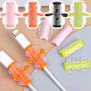 4Pcs Anti-break Plastic Cable Protectors Covers for USB Charging Cord Durable Charge Wire Saver Compatible with iPhone Xiaomi