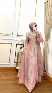 Baju Gamis Kondangan Lebaran 2025 Naura Dress M L XL XXL