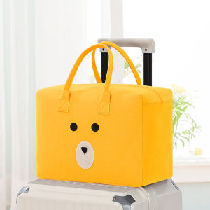 Large Capacity Travel Bag Student Dormitory Cartoon Felt Bag Storage Bag Luggage Universal Suitcase Big Size Durable Handbag