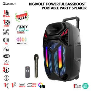 DIGIVOLT Powerful 15" Woofers & Tweeter Bluetooth Portable wireless PA Sound System Speaker
